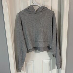 ALO Yoga Heather Gray Ribbed Hoodie